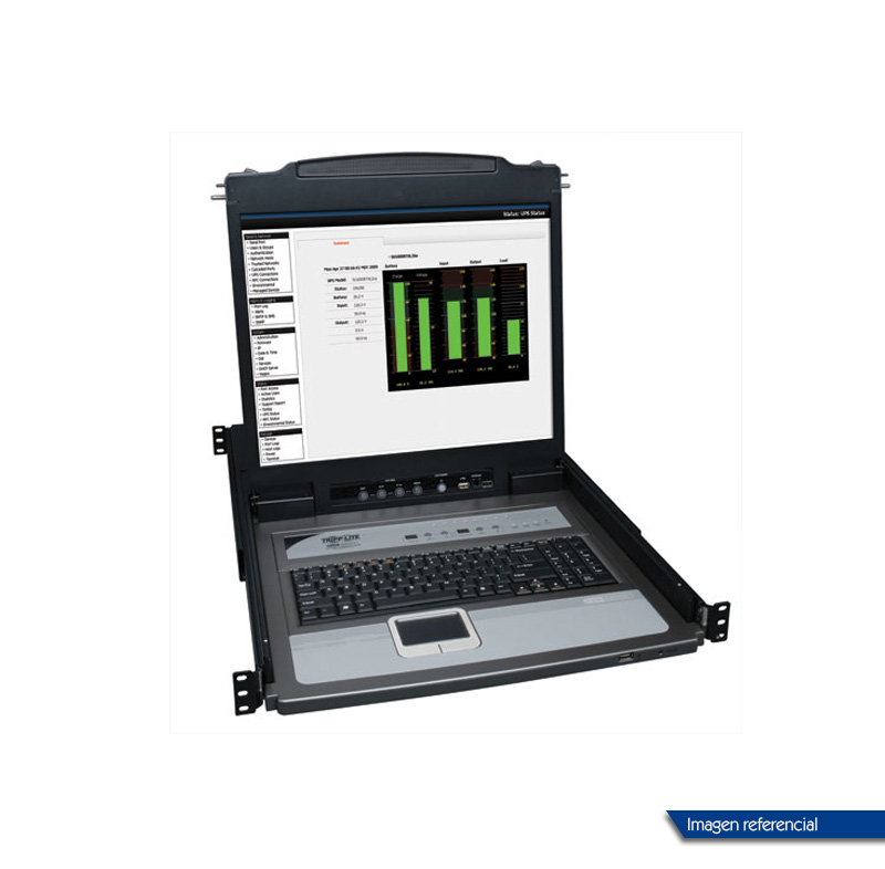 Consola Kvm Tripplite Para Instalación En Rack De1U De 8 Puertos Con LCD De 19.